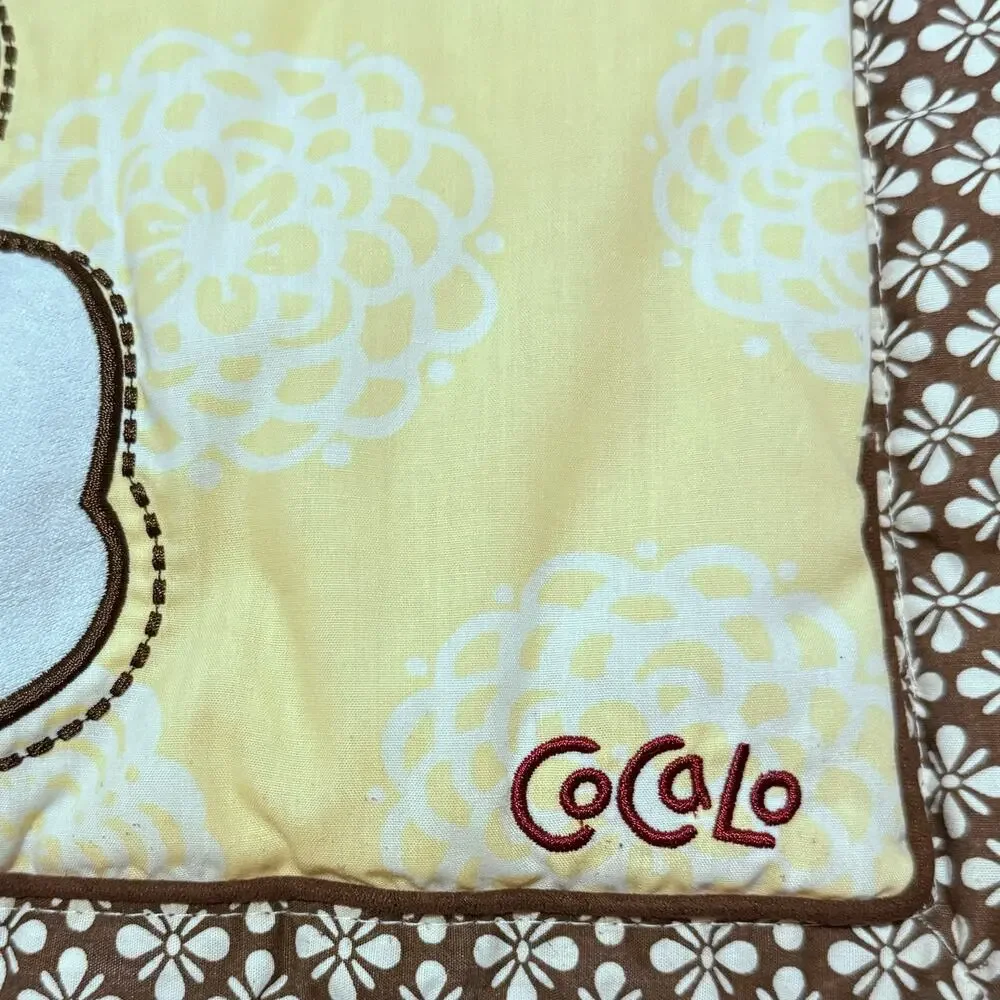 COCALO © Butterflies & Flowers Yellow & Brown Baby Nursery Large Sham 37” x‎ 20”